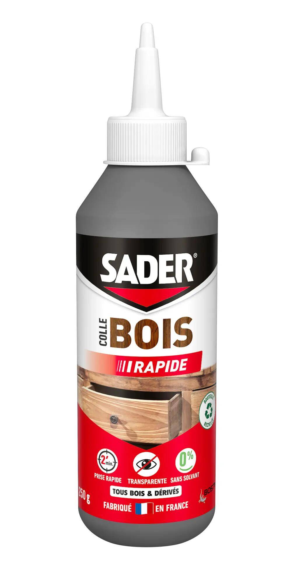 Colle bois rapide vinylique incolore 250 g - SADER - Image 2