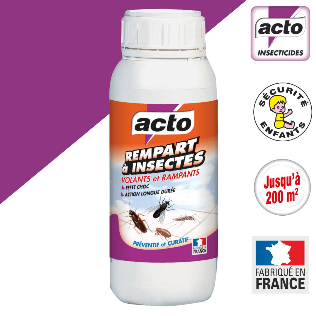 Insecticide concentré rempart à insectes plastique noir L.6.8 cm l.6.8 cm H.19.4 cm - Acto - Imagen 1