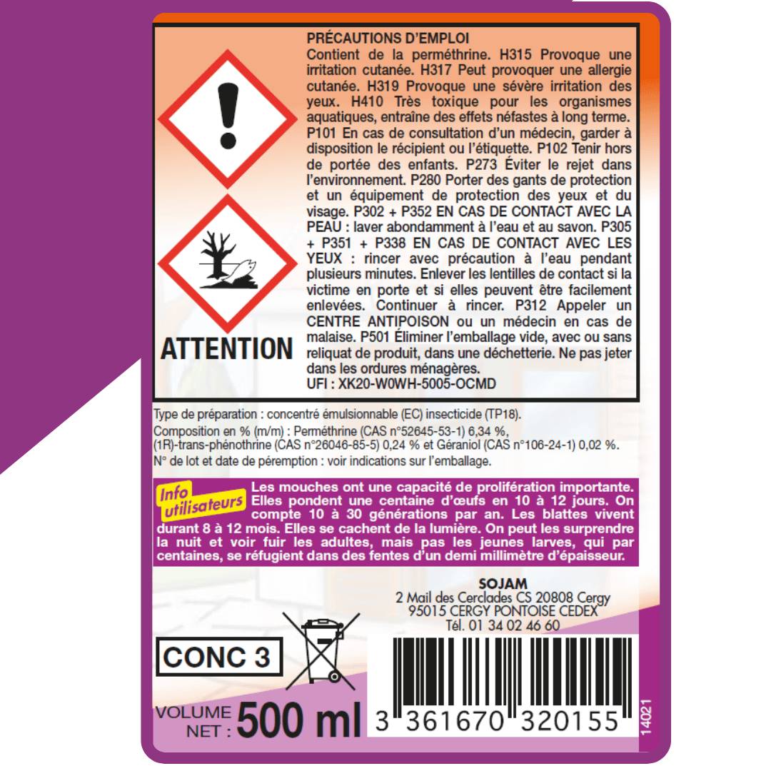 Insecticide concentré rempart à insectes plastique noir L.6.8 cm l.6.8 cm H.19.4 cm - Acto - Imagen 2