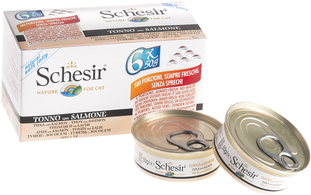 Schesir Chat - Thon/Saumon au bouillon 6 x 50g - Image 2