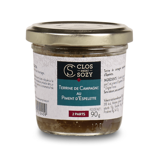 Clos Saint Sozy - Terrine de campagne au piment d'espelette 90 g - Clos Saint Sozy