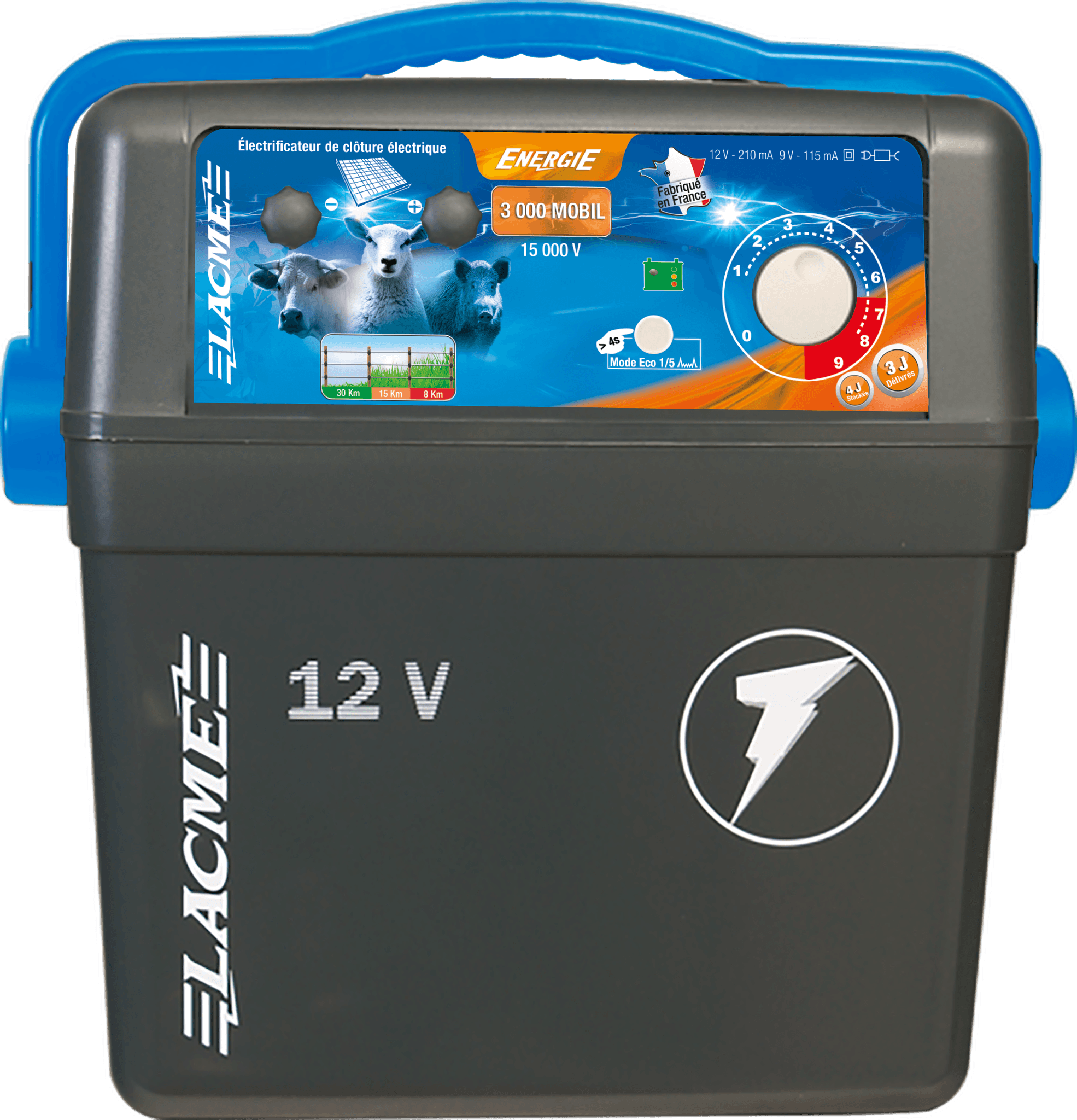 Lacme - Electrificateur autonome Energie 3000 Mobil , 15000 V, 3 J. - Imagen 1