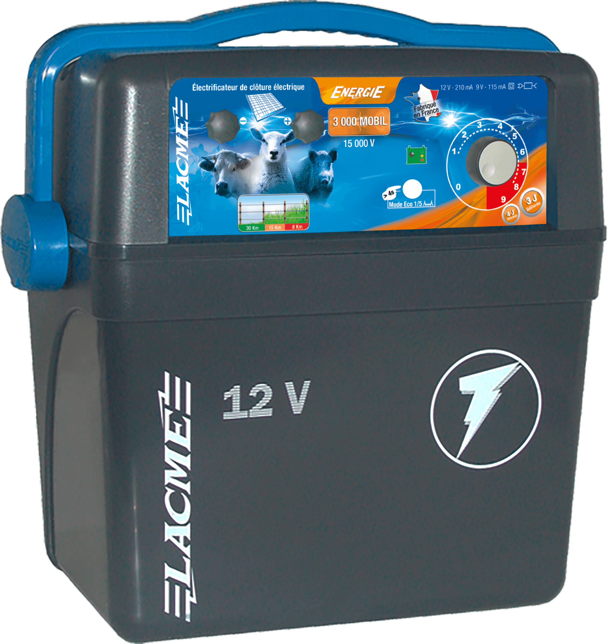 Lacme - Electrificateur autonome Energie 3000 Mobil , 15000 V, 3 J. - Imagen 2