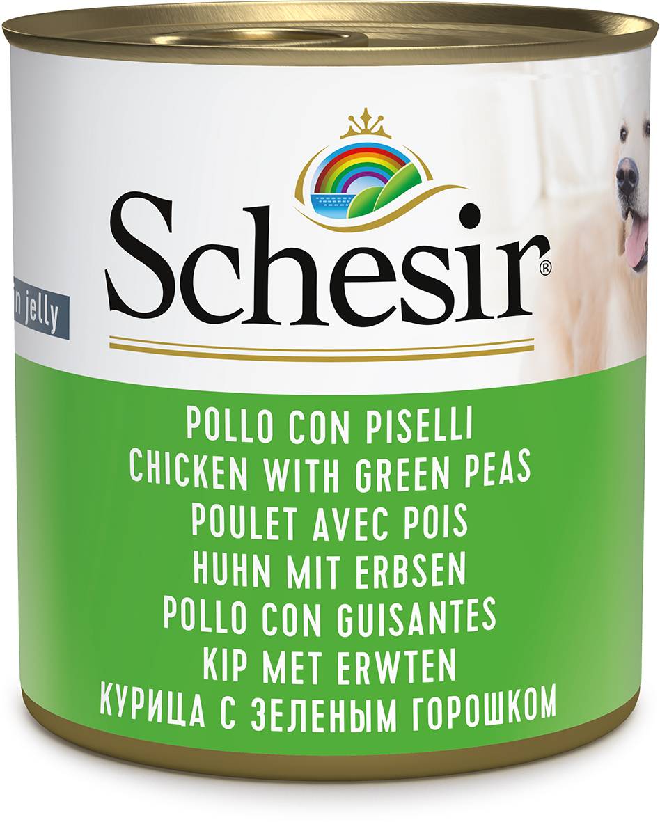 Boîte en gelée pour chien poulet-pois – SCHESIR - Imagen 1