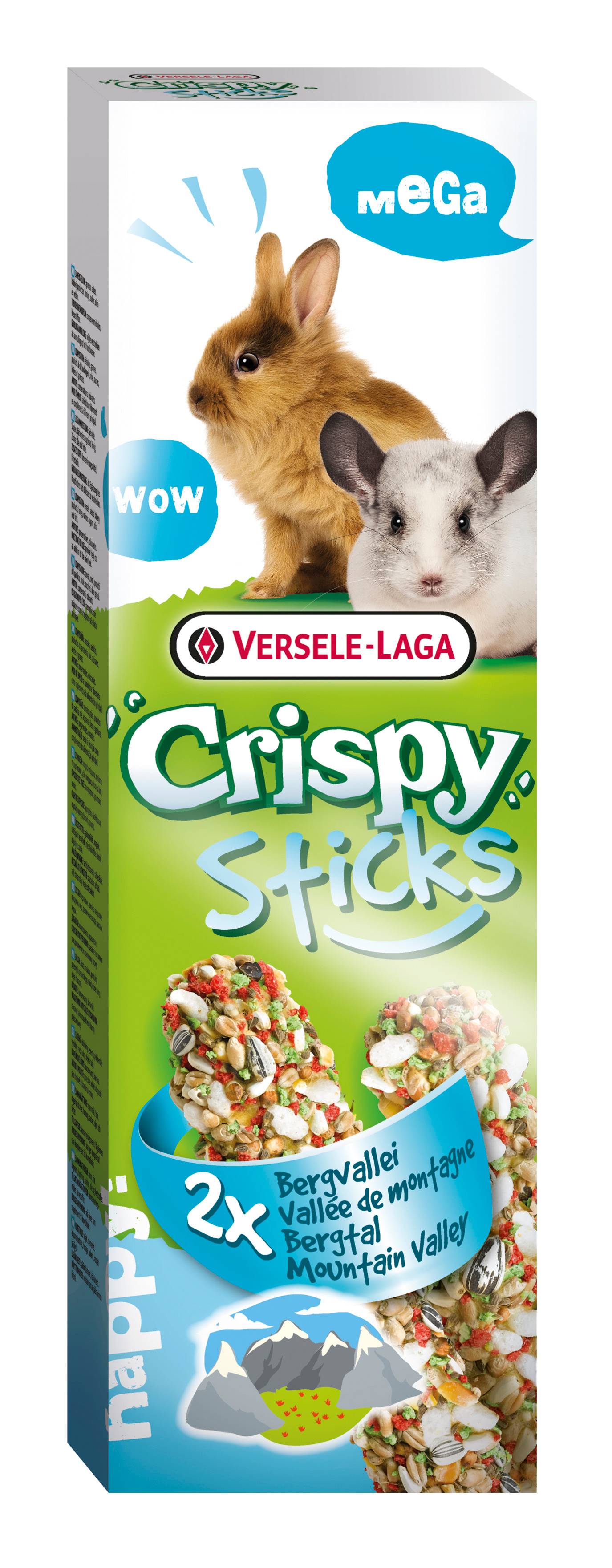 Versele Laga - Crispy Mega Sticks Lapins-Chinchillas Vallée de Montagne 2x70 gr - Imagen 1