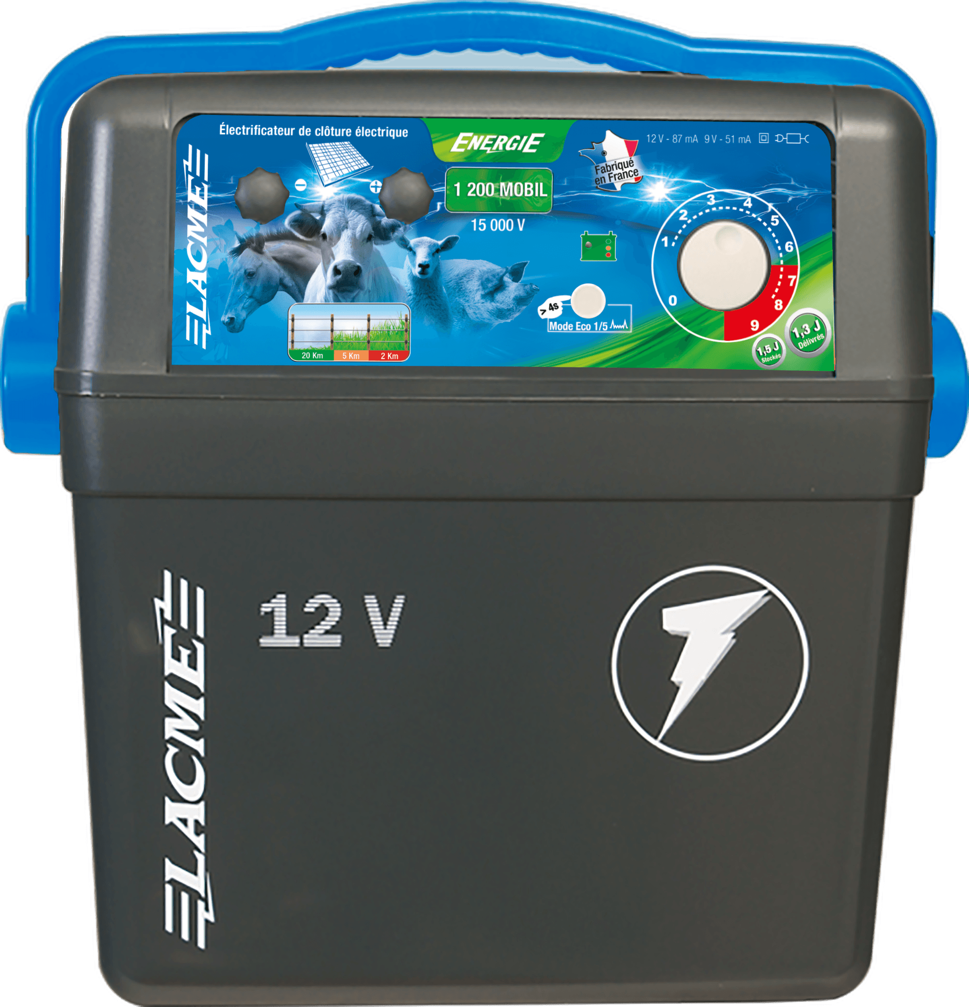 Lacme - Electrificateur autonome Energie 1200 Mobil, 15000 V, 1,3 J - Imagen 2