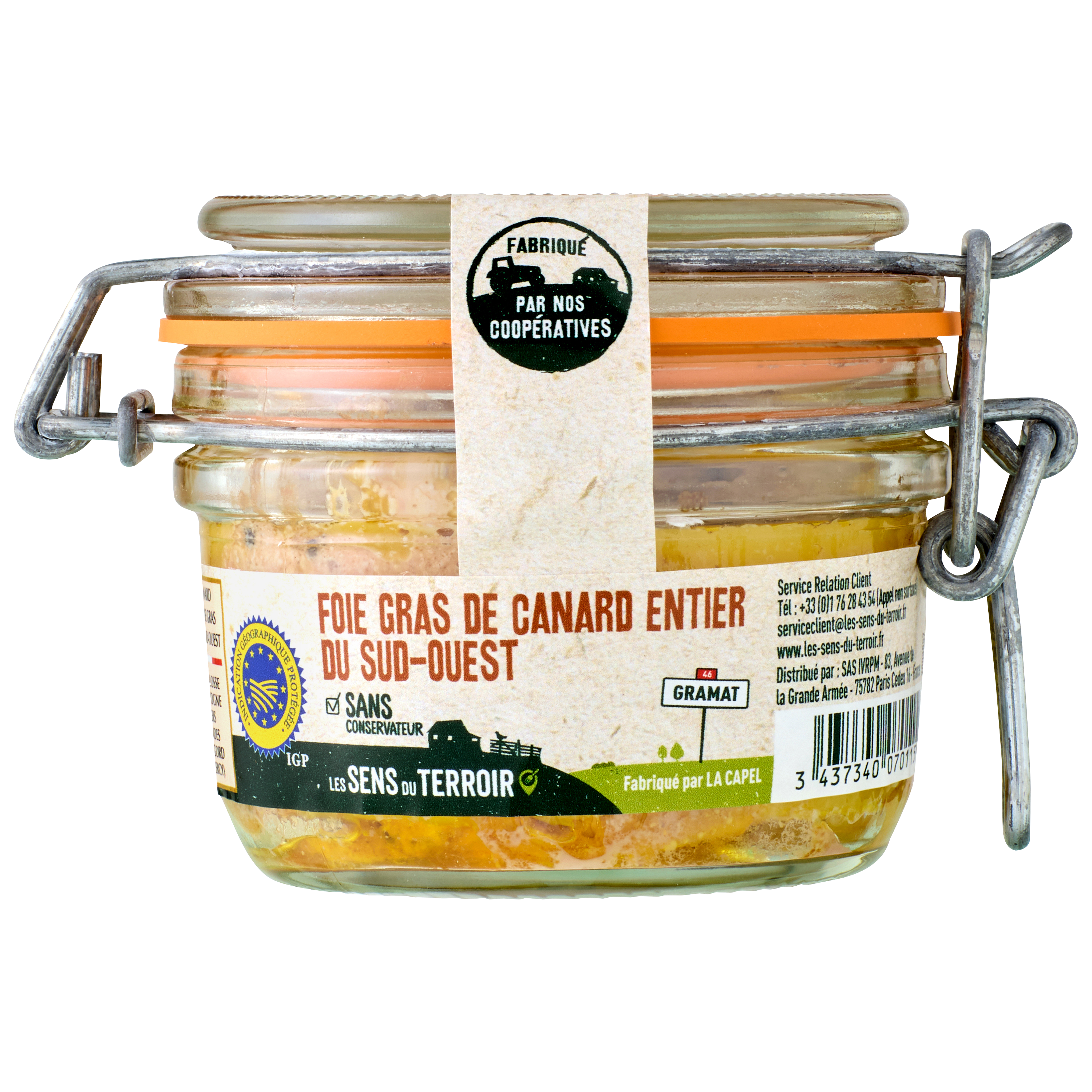 Les Sens du Terroir - Foie gras de pato del Suroeste IGP 130 g - Les Sens du Terroir