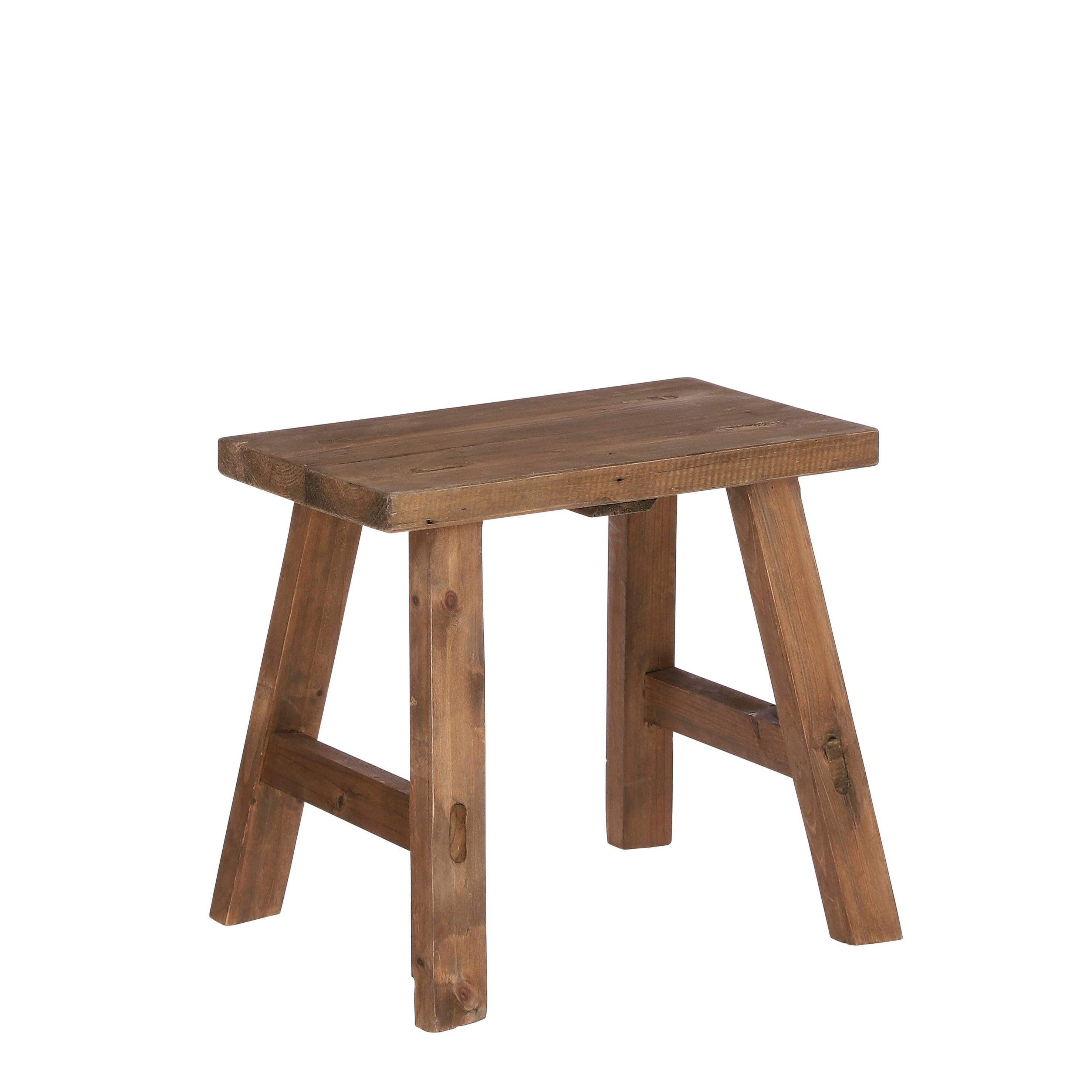 Bold tabouret bois recycle marron -Bois-Marron- l38xb28,5xh34cm