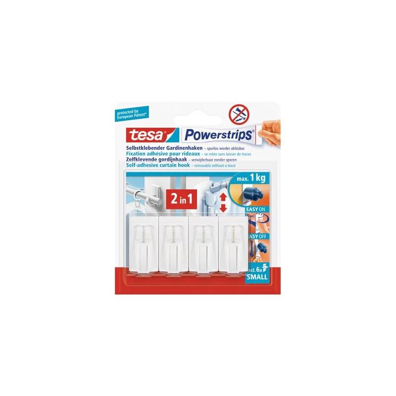 Crochets Rideaux Plastique Blanc 4 pièces Vario - TESA - Image 2