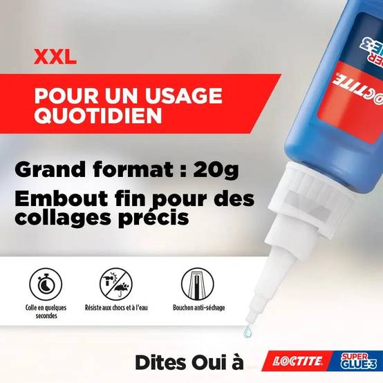 Colle instantanée LOCTITE Super Glue-3 XXL liquide 20 g - Image 3