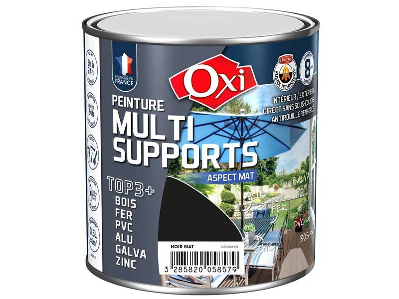 Peinture multi supports noir mat 0,5 L – OXI
