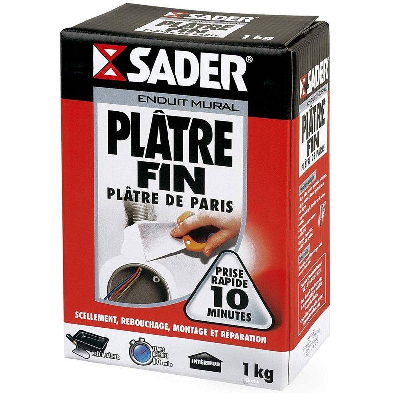 Plâtre Fin De Paris Scellement Montage Réparation Poudre 1kg - SADER - Image 1