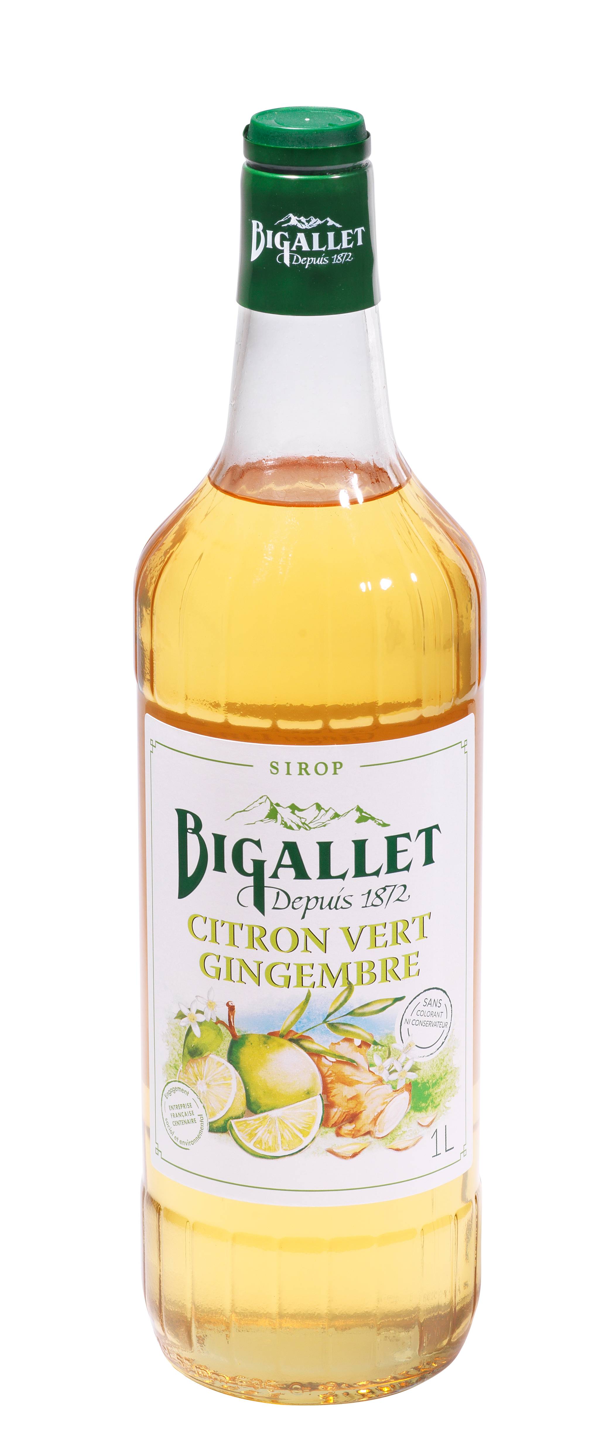 Bigallet - Sirop de citron vert - gingembre 1 L - Bigallet