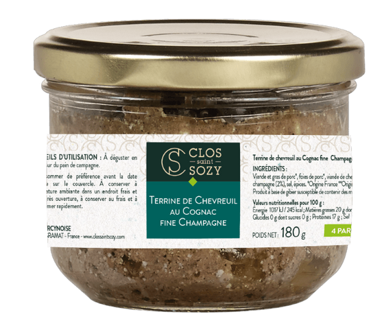 Clos Saint Sozy - Terrine de chevreuil au cognac fine champagne 180 g - Clos Saint Sozy