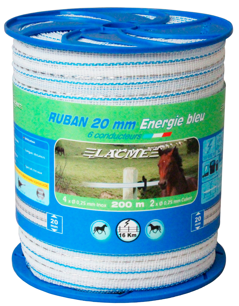 Lacme - Ruban Energie Bleu 20 mm, 6 Conducteurs, Bobine 200 m - Imagen 1