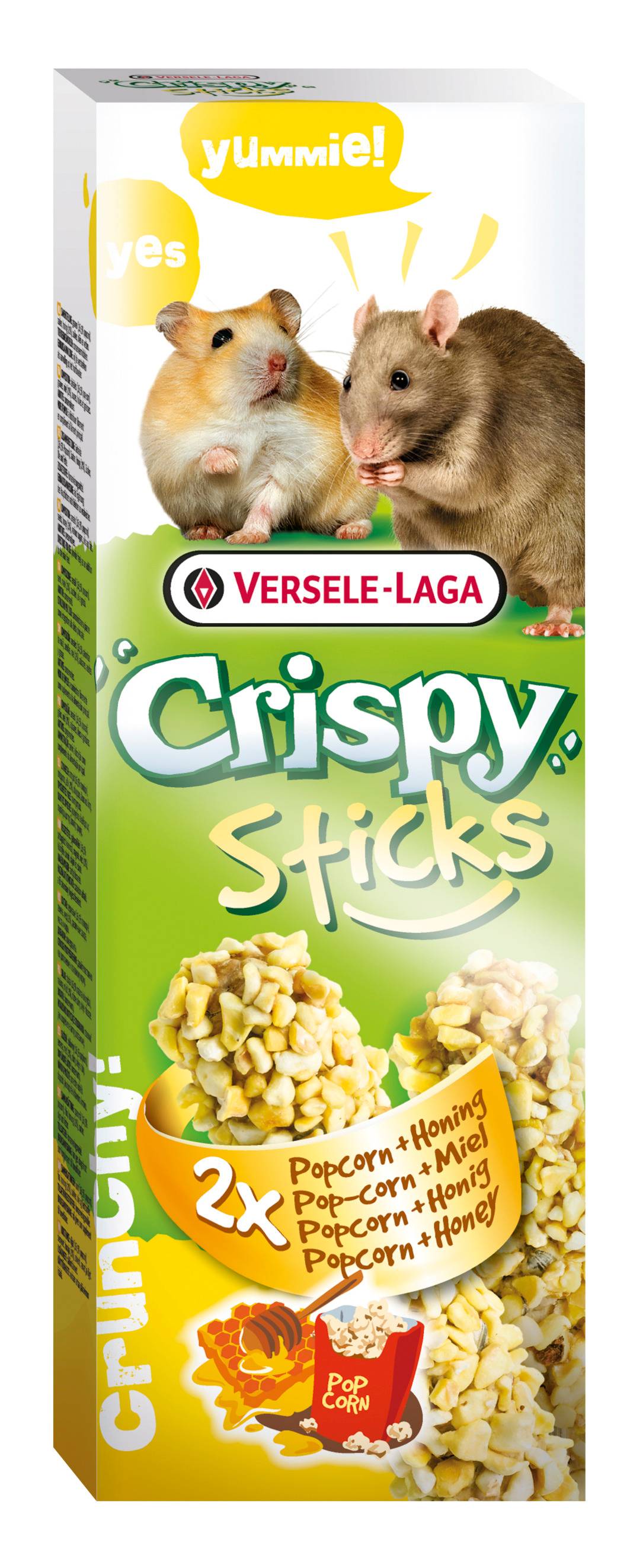 Versele Laga - Crispy Sticks Hamster-Rat Popcorn-Miel 2x55 gr - Imagen 1