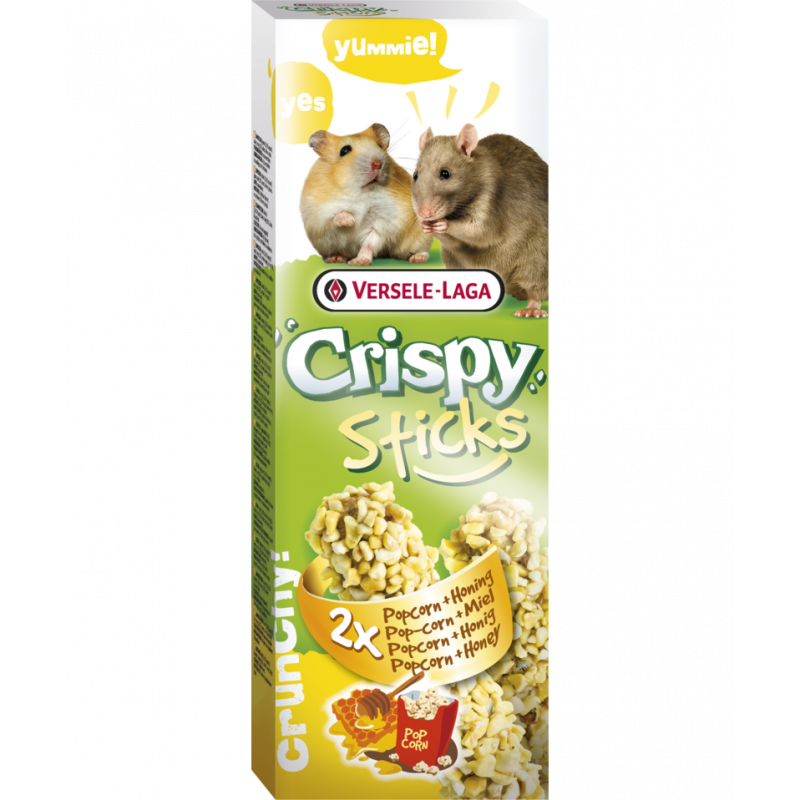 Versele Laga - Crispy Sticks Hamster-Rat Popcorn-Miel 2x55 gr - Imagen 4