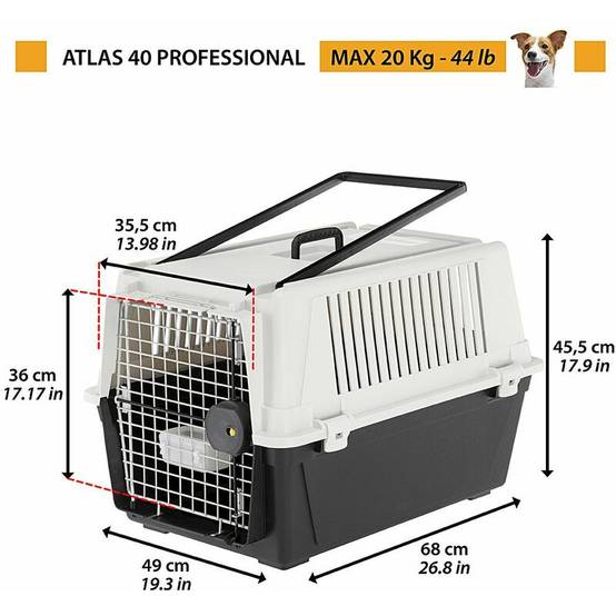 Panier de transport chiens résine gris H 45,5 cm – FERPLAST - Image 2