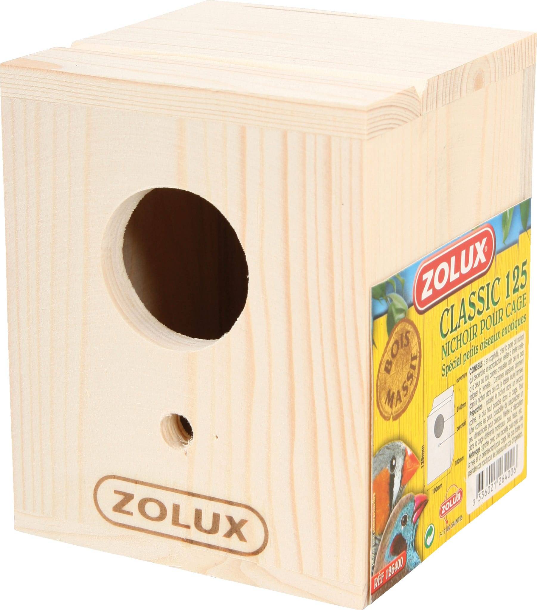 Zolux - Nido de Madera para Pequeño Pájaro Exótico – ZOLUX