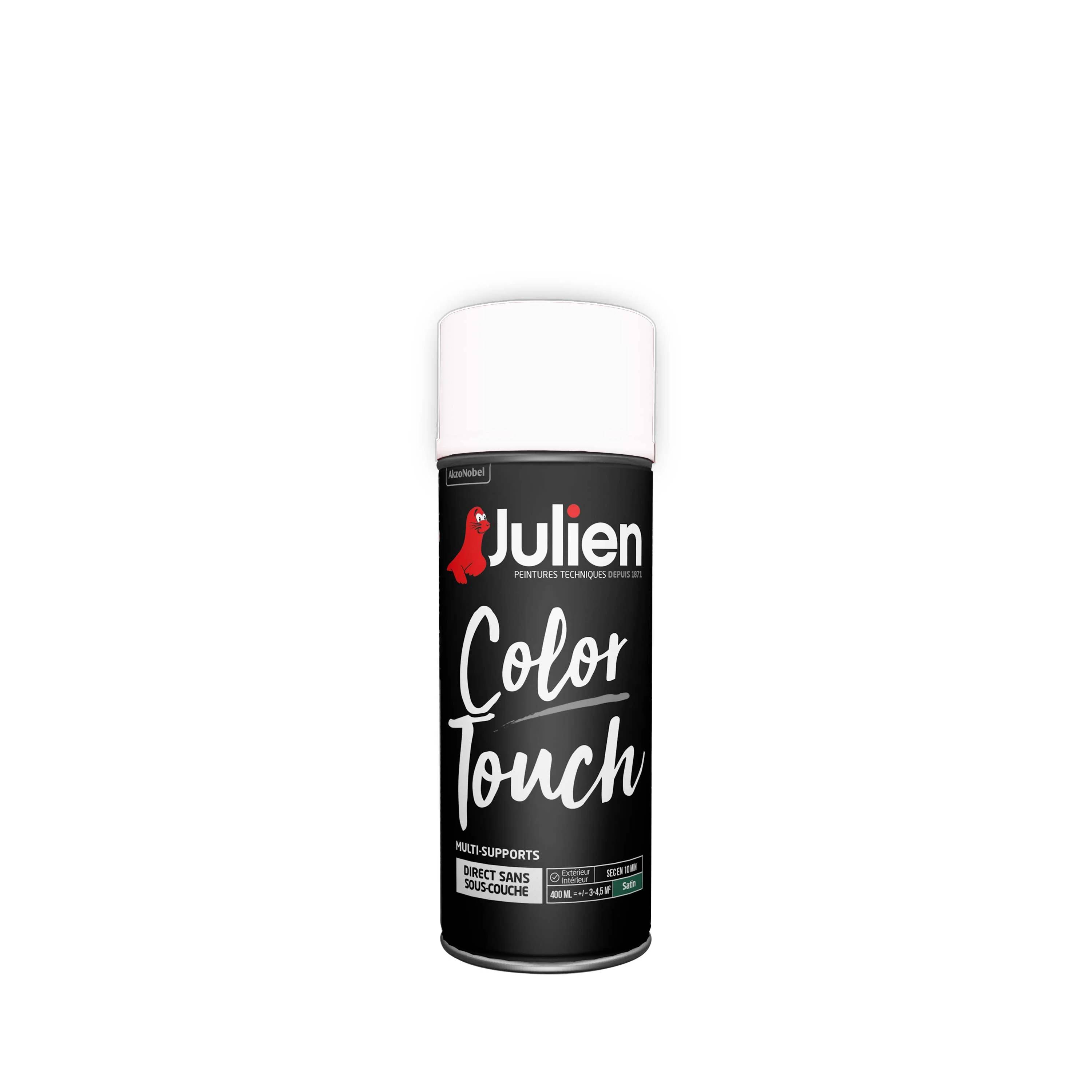 Peinture aérosol multi-supports Satin Blanc Neige 400 ml - JULIEN - Image 1