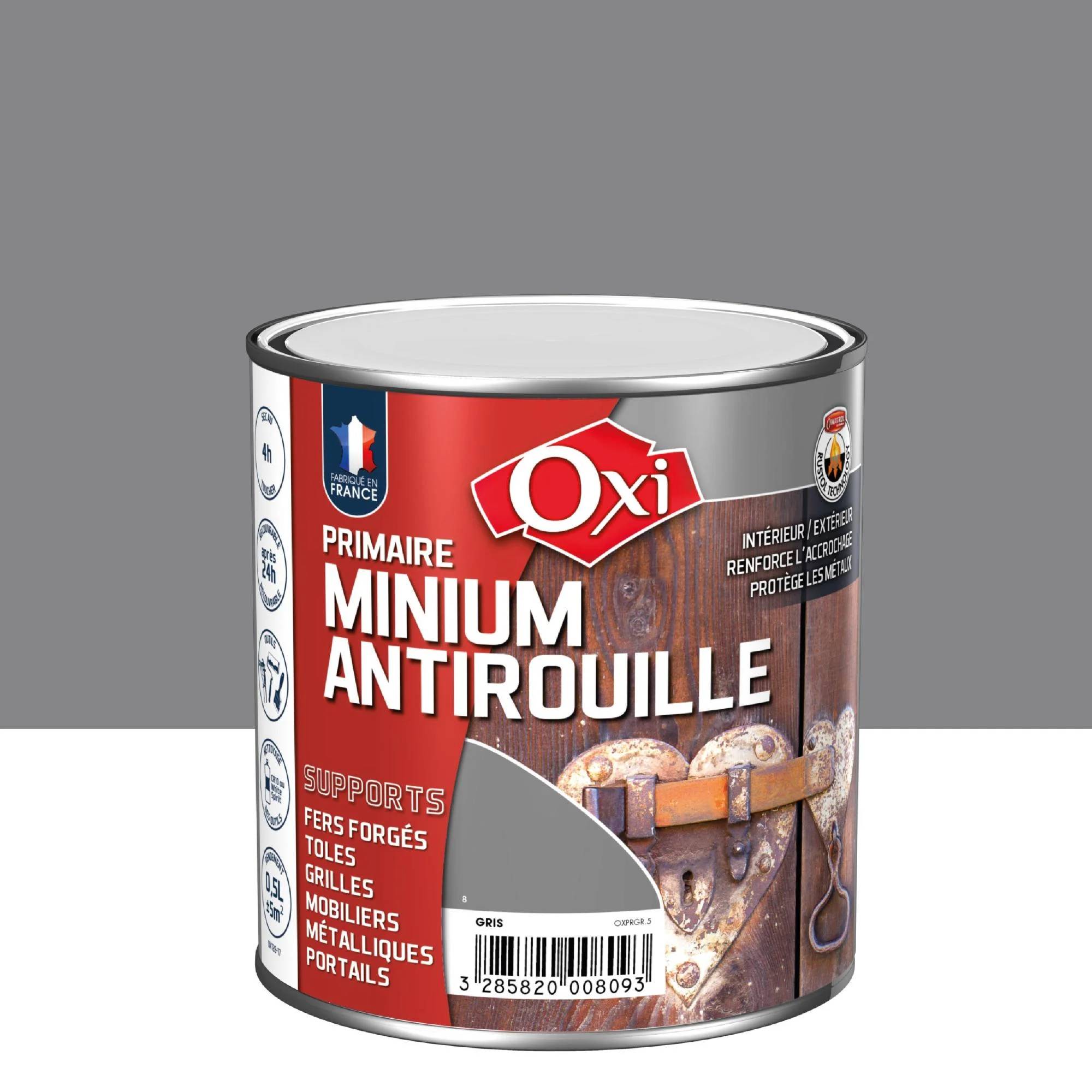 Primaire Antirouille Intérieur Extérieur Gris 0,5L - OXI