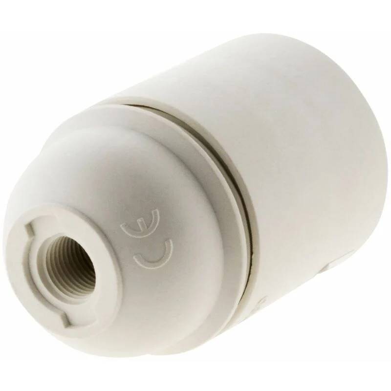 Douille E27 thermoplastique lisse blanc HBF - Image 2