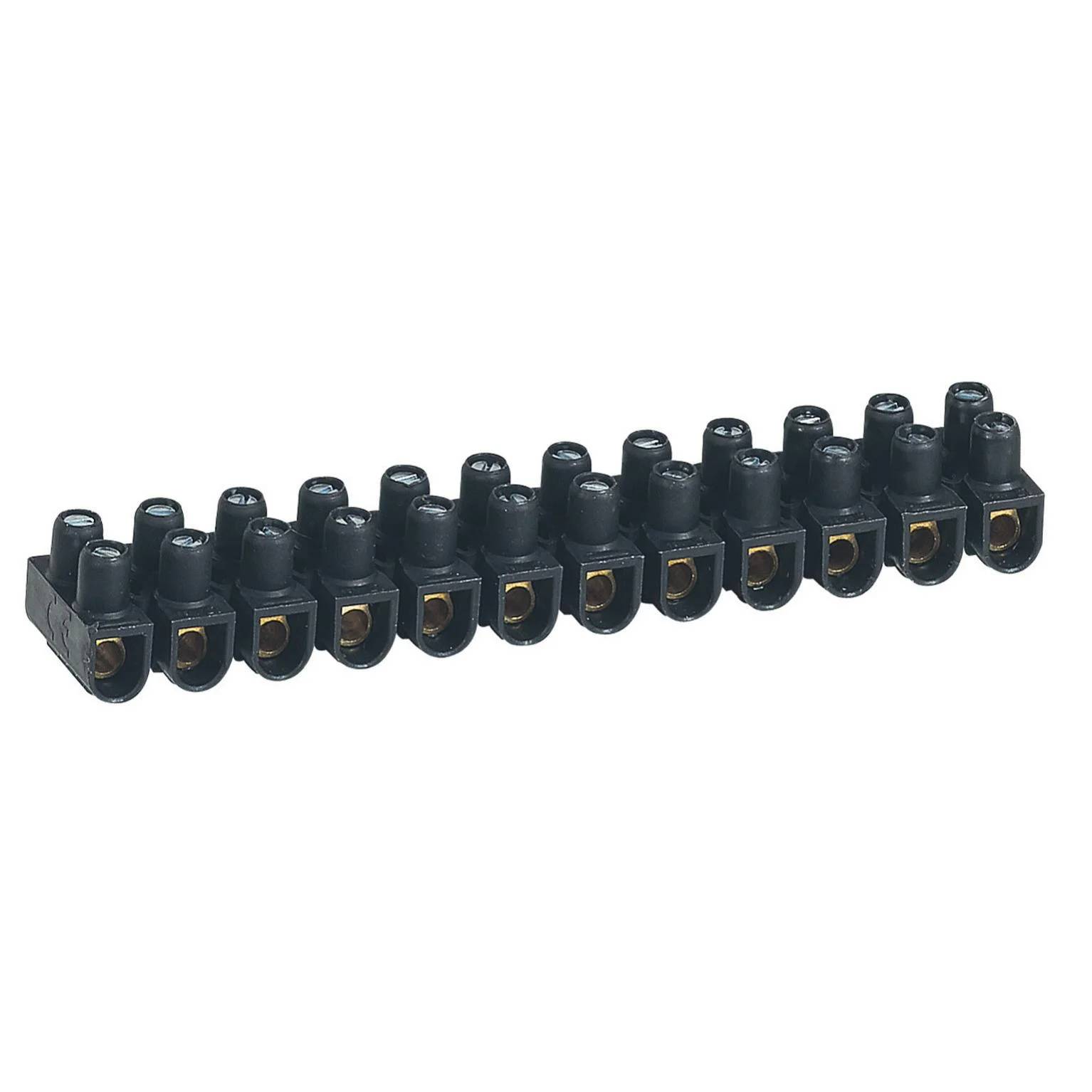 Borne de raccordement Nylbloc 12 plots 6mm² noir 41A - LEGRAND