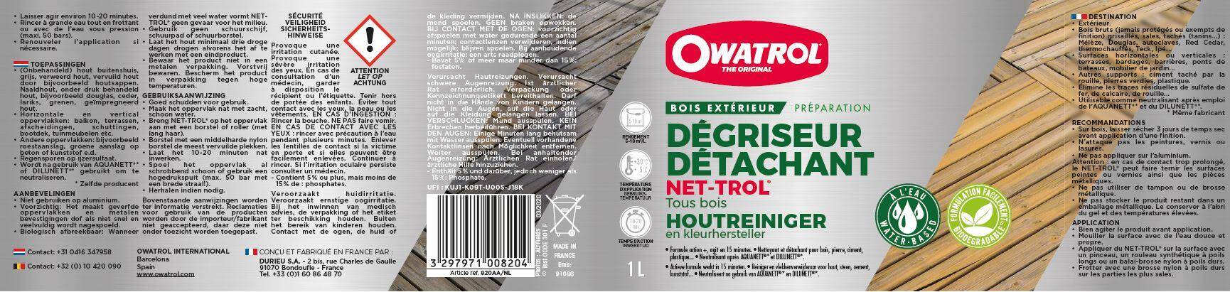 Dégriseur détachant Gel Bois Incolore 1 l - OWATROL - Image 7