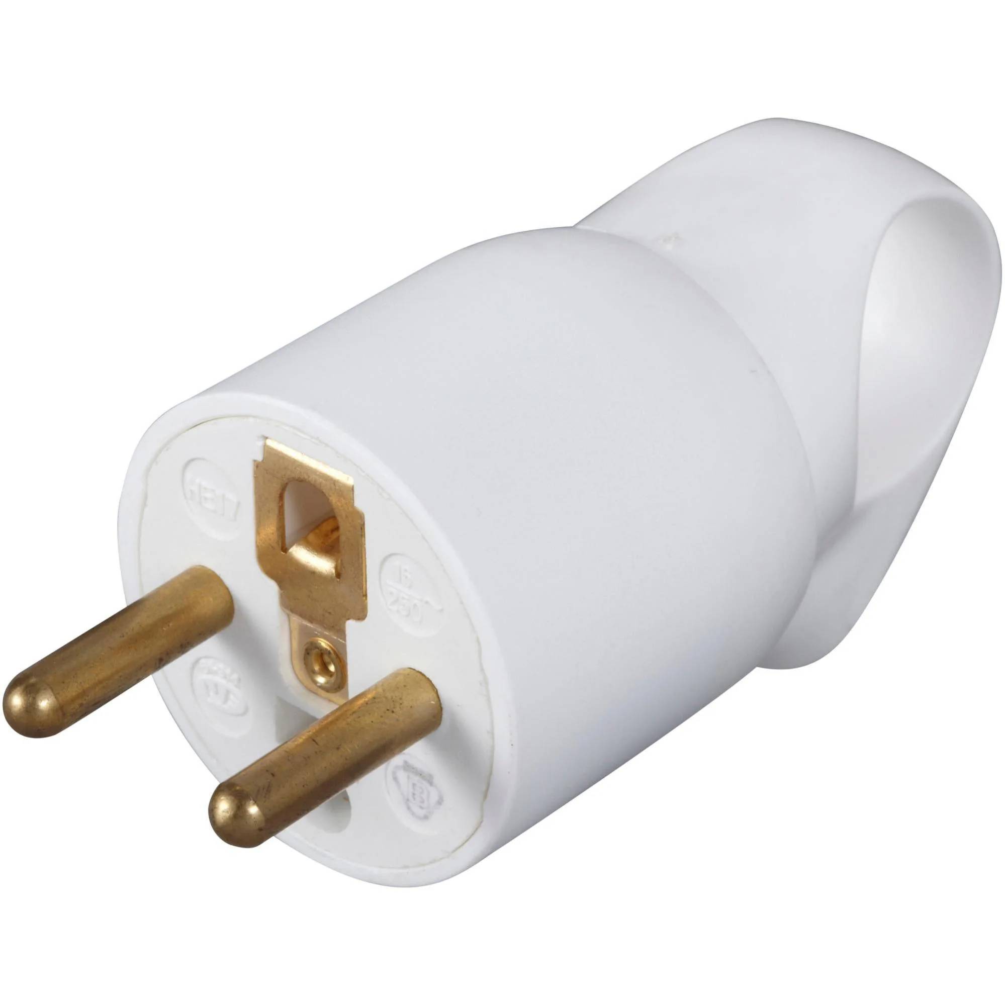 Fiche mâle plastique 2P+T 16A avec anneau blanc - LEGRAND - Image 1