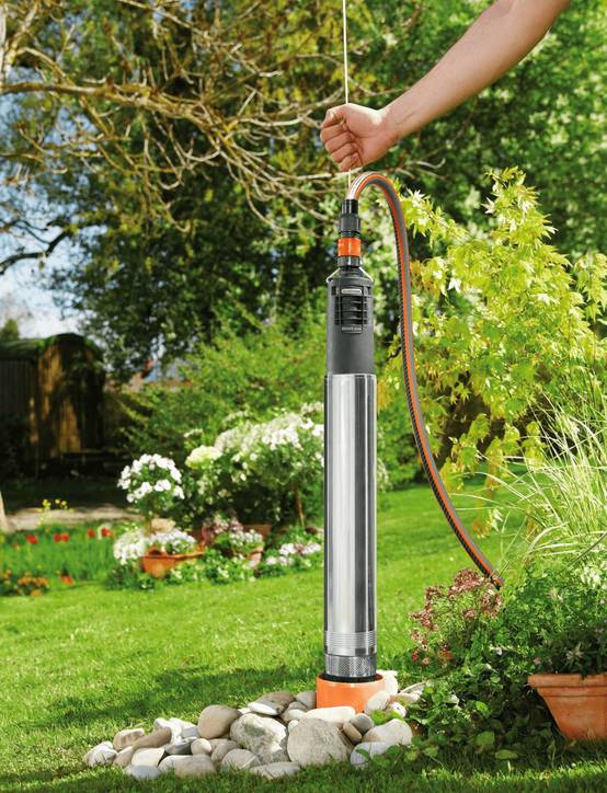 HECHT 3301 Pompe De Jardin 1200l/h 300W - Pompe à Eau Submersible Avec Câble 10m