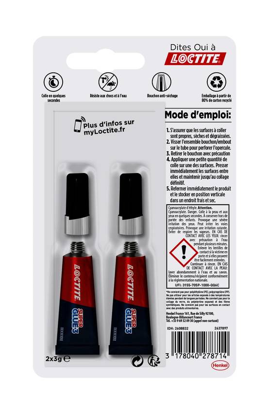 Colle Cyanoacrylate Super Glue-3 3 g – LOCTITE - Image 6