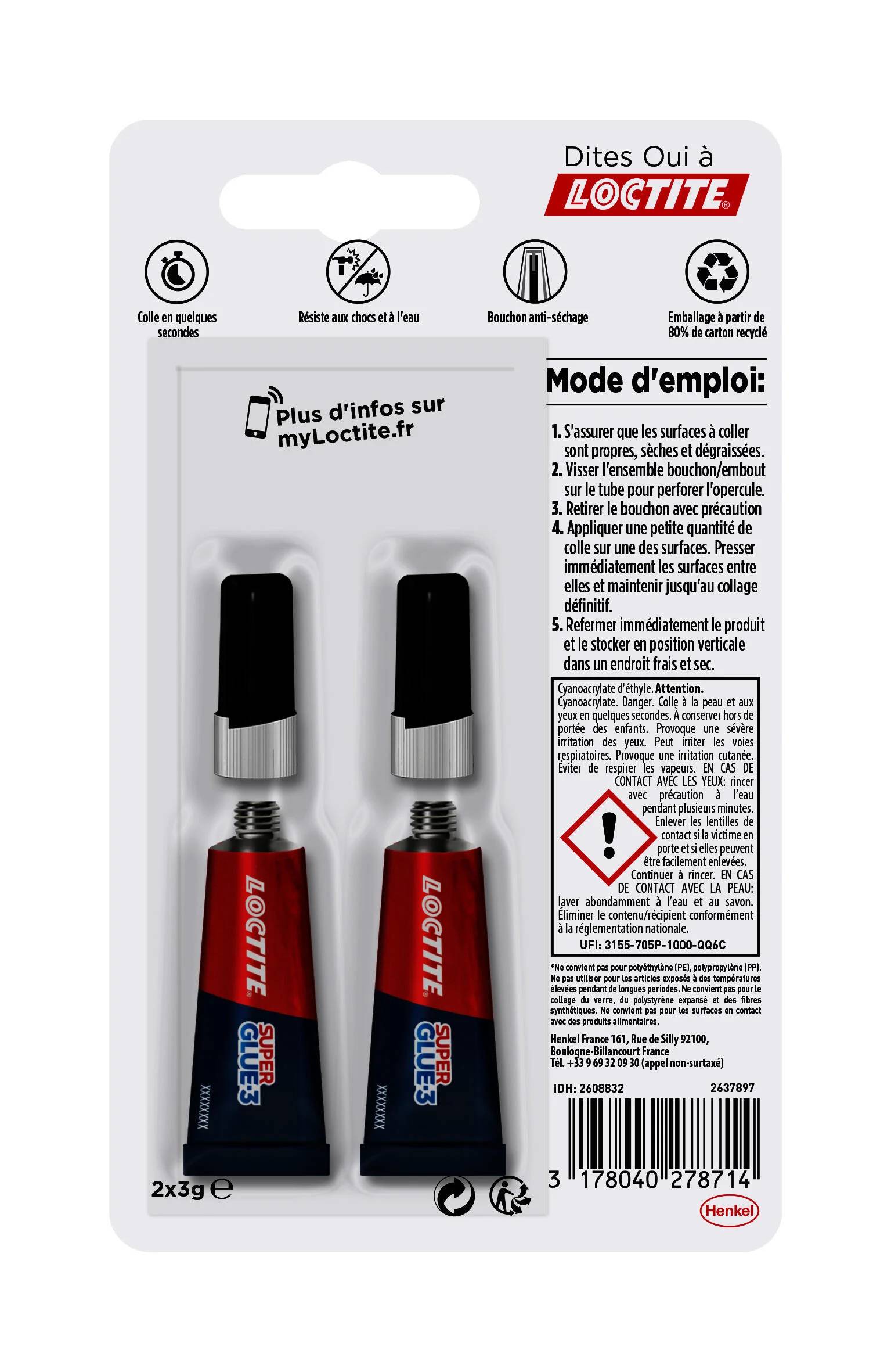 Colle Cyanoacrylate Super Glue-3 3 g – LOCTITE - Image 6