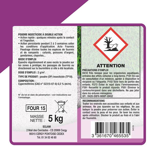 Poudre Insecticide Anti-Fourmis Formule Poudrage Seau - ACTO - Imagen 3