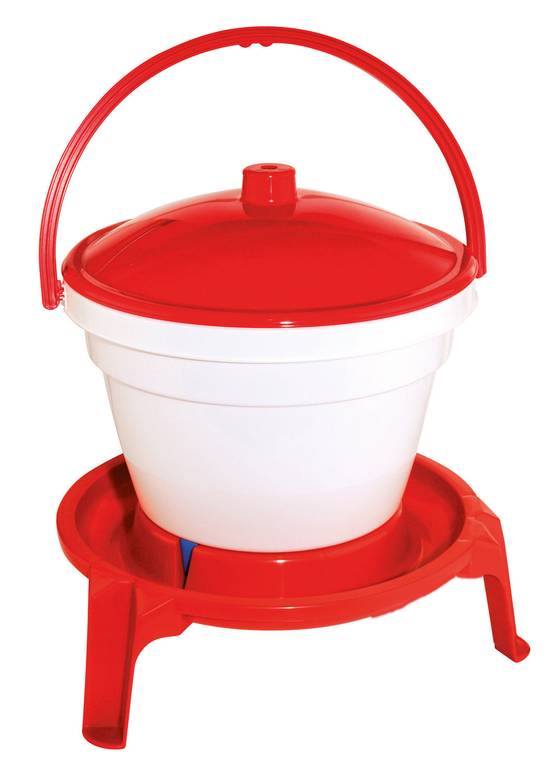Abreuvoir à Volaille Plastique Blanc et Rouge 12 L – KERBL - Image 1