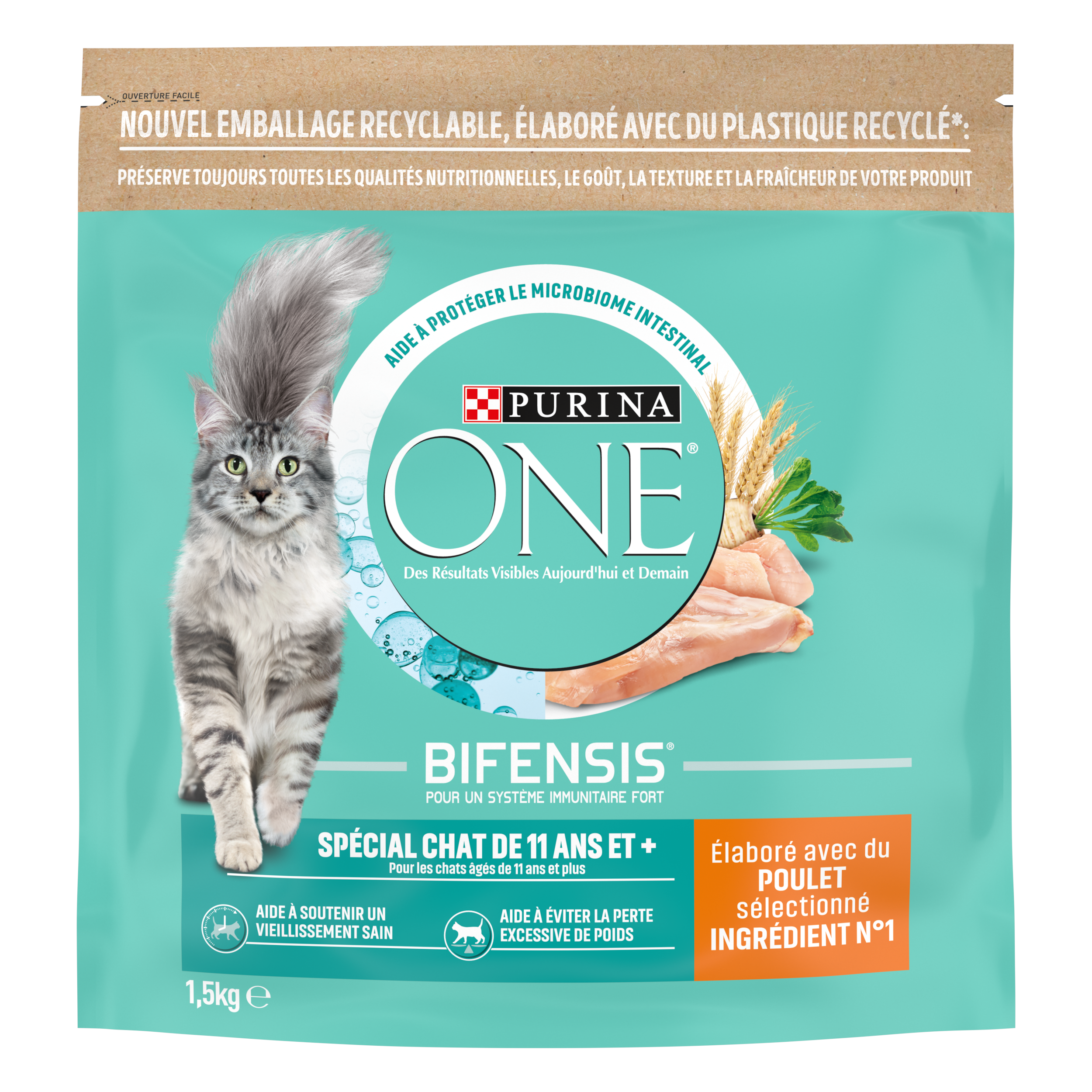 Purina One - Croquettes chat de 11 ans+  poulet 1,5 kg – PURINA ONE - Image 1