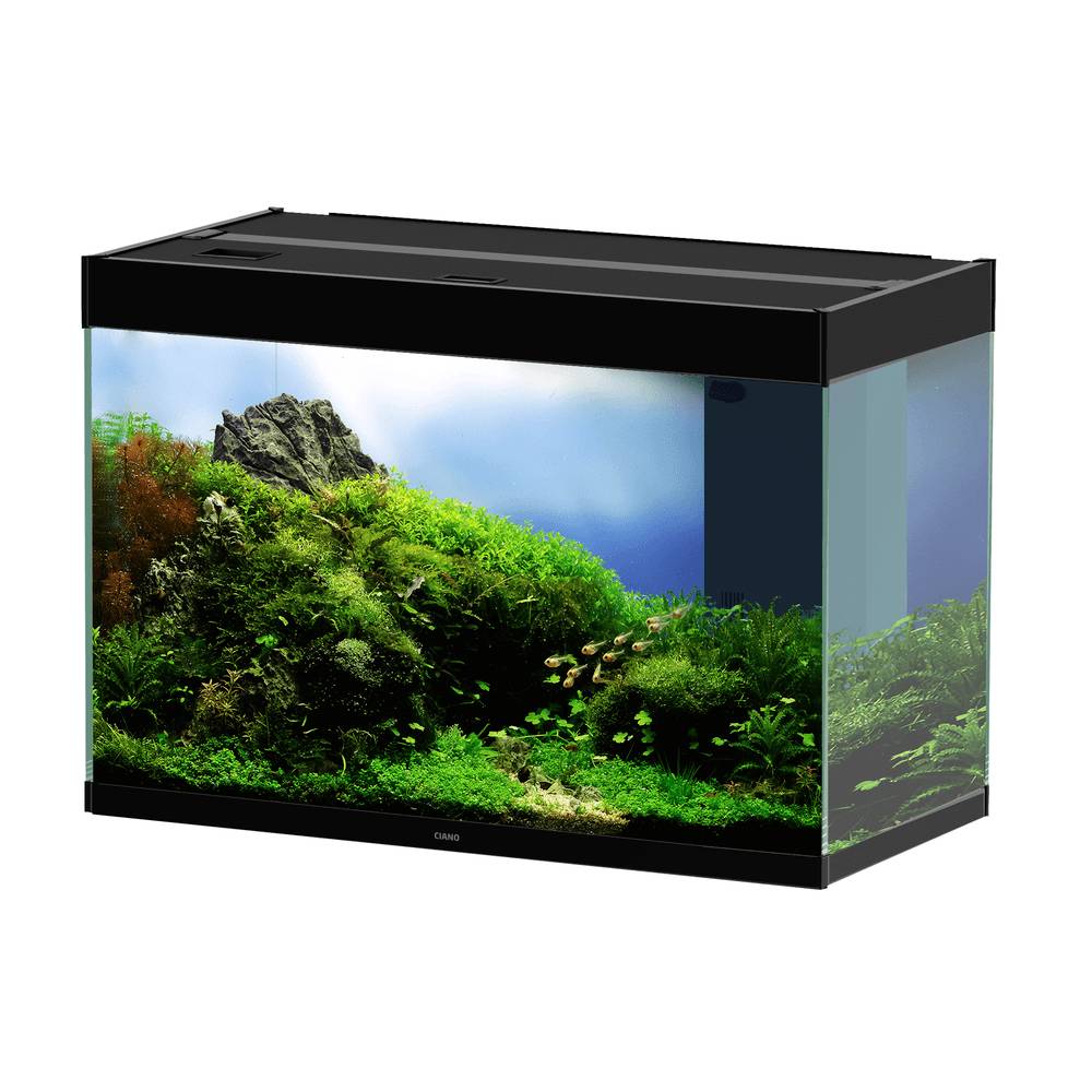 Aquarium sur meuble noir 145L L81,2 x l40,2 x H56 cm - CIANO - Image 2