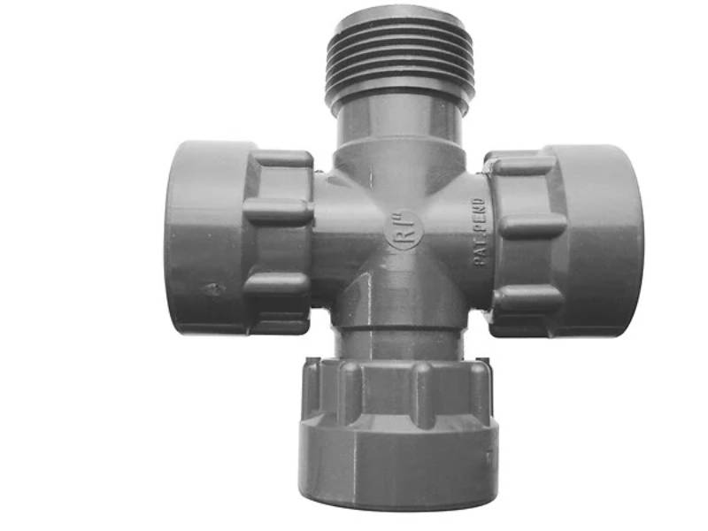 Croix union PVC écrous tournants M 26x34 + 3xF 26x34 – TECHNO