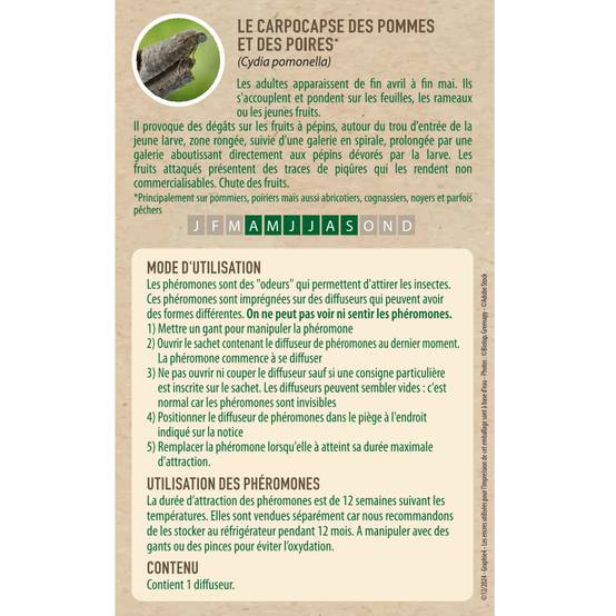 Biotop - Phéromone Carpocapse des pommes et des poires Cydia pomonella boîte d'1 capsule - BIOTOP - Image 3