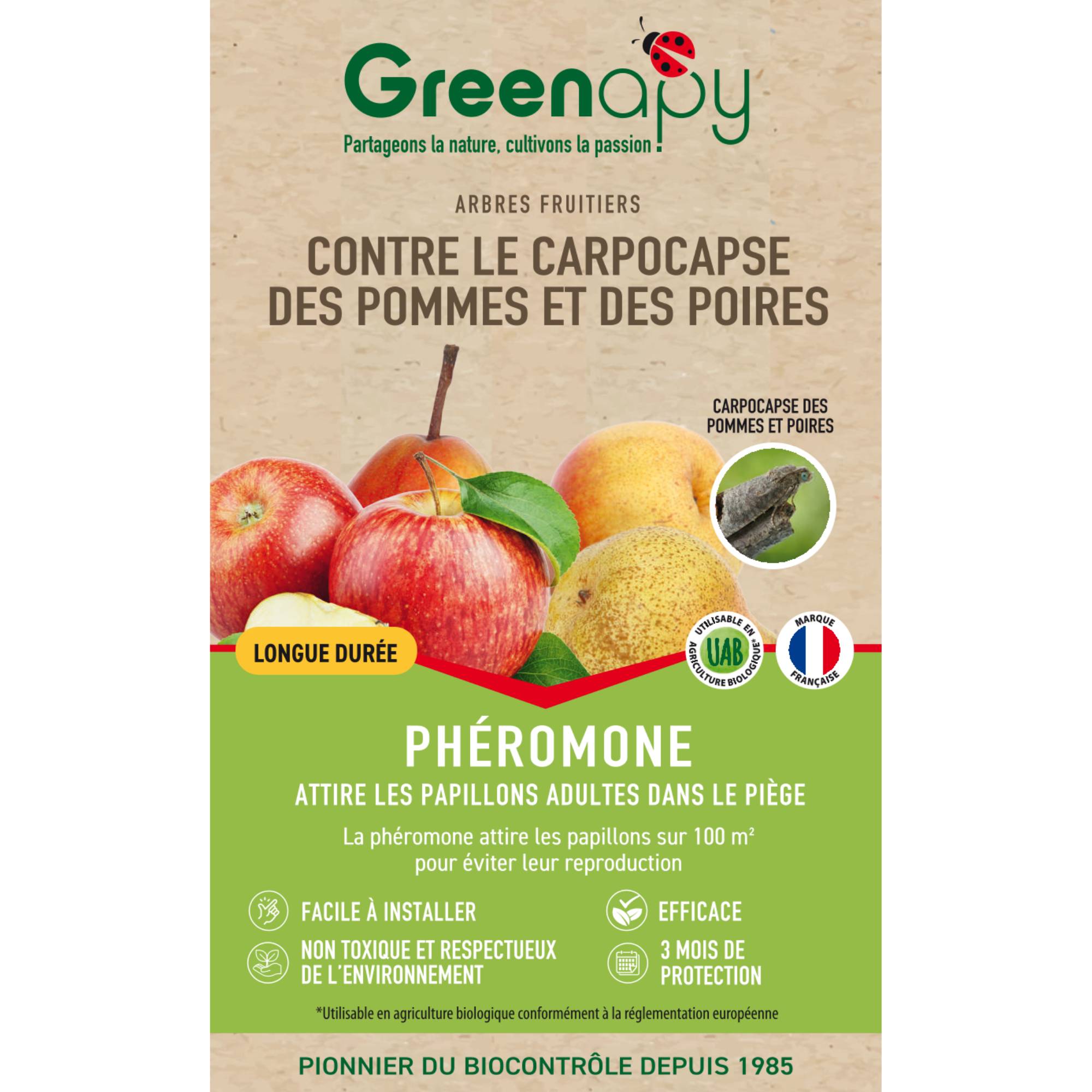 Biotop - Phéromone Carpocapse des pommes et des poires Cydia pomonella boîte d'1 capsule - BIOTOP