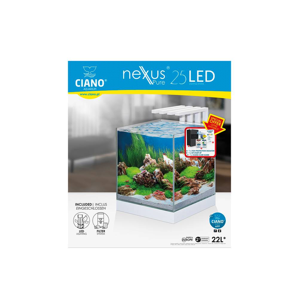 Nano Aquarium Blanc 22 L Nexus – CIANO - Imagen 7
