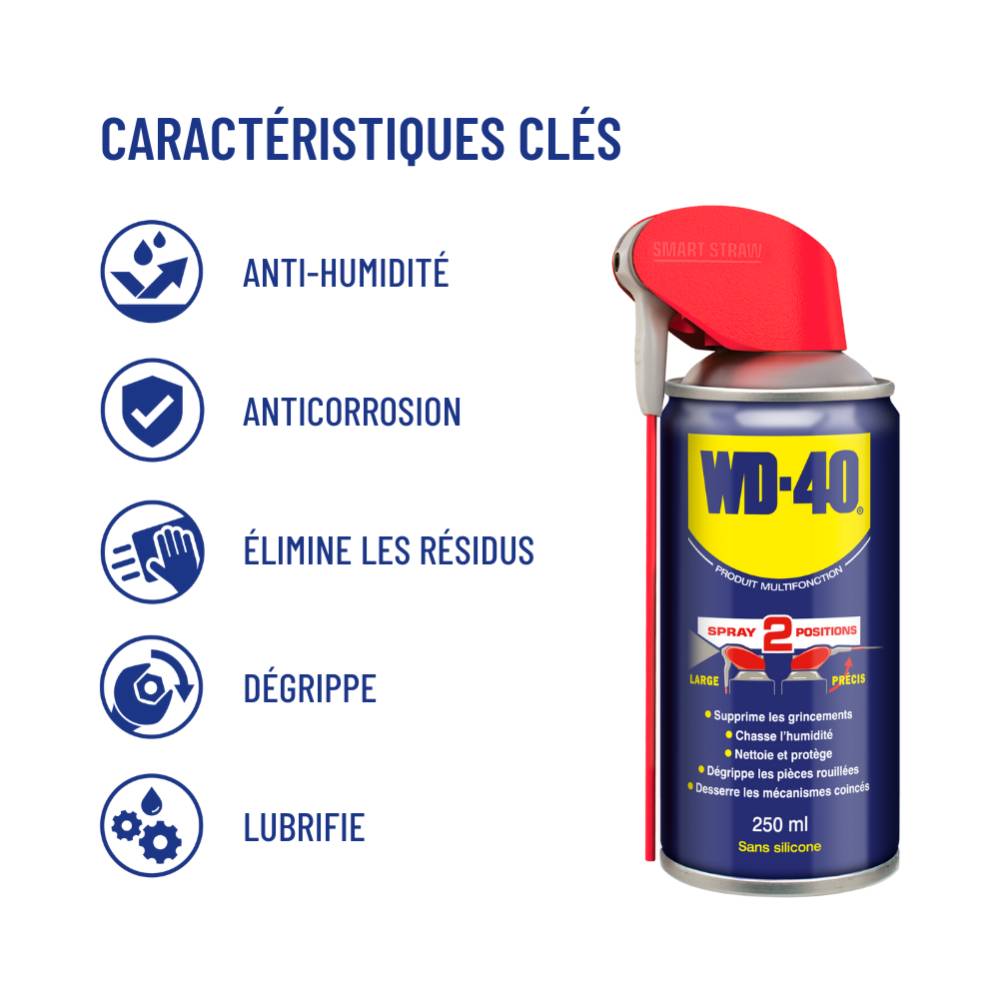 Lubrifiant multifonction aérosol 250 ml - WD-40 - Image 6