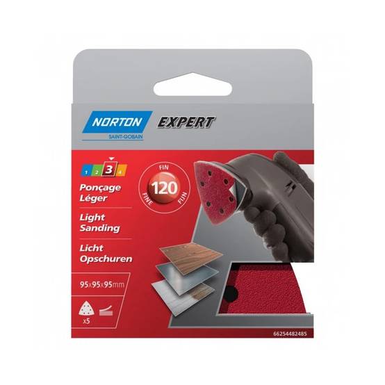 Patins triangles auto-agrippants perforés 95 mm (x5) - NORTON - Image 1