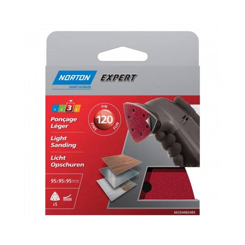 Patins triangles auto-agrippants perforés 95 mm (x5) - NORTON - Image 1