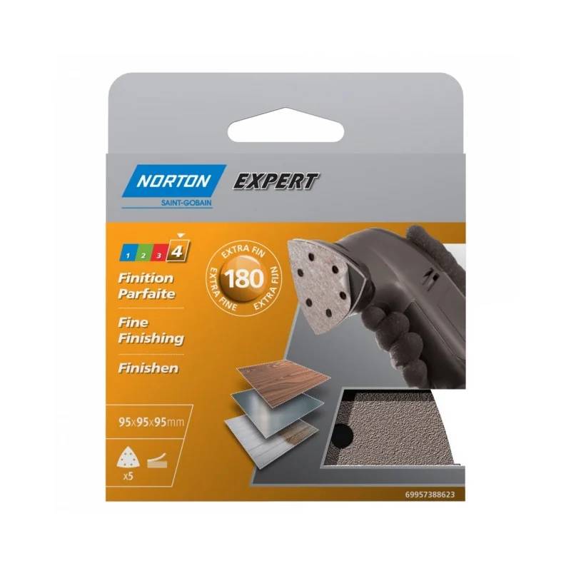 Patins triangles auto-agrippants perforés 95 mm (x5) NORTON - Image 2