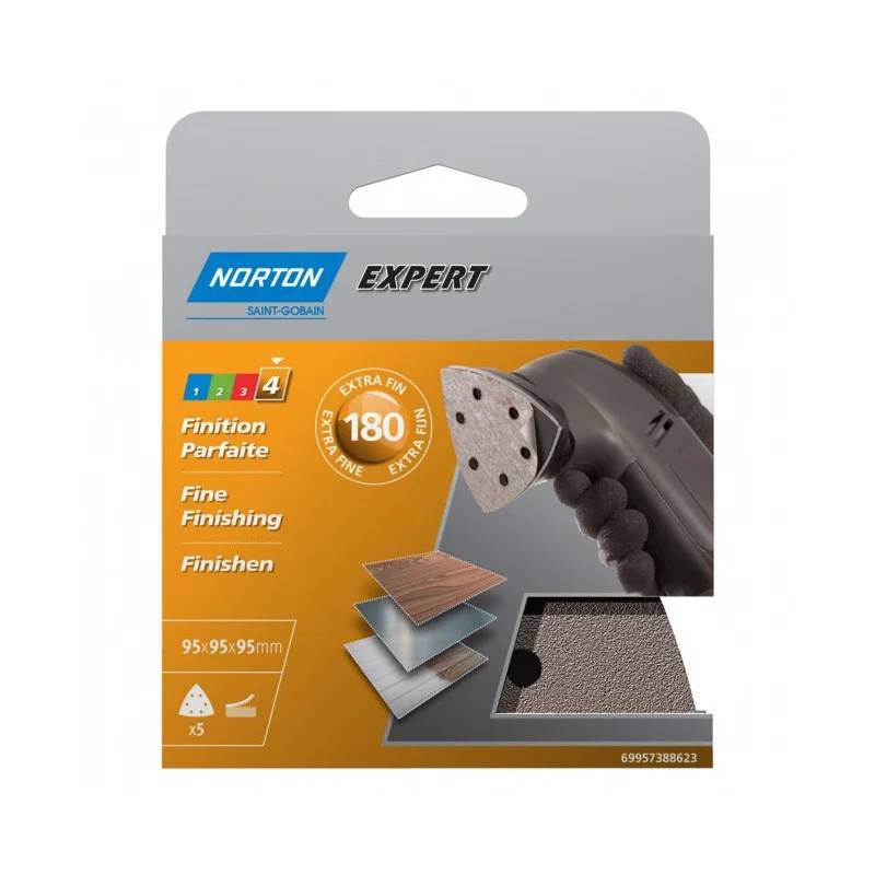 Patins triangles auto-agrippants perforés 95 mm (x5) NORTON - Image 1