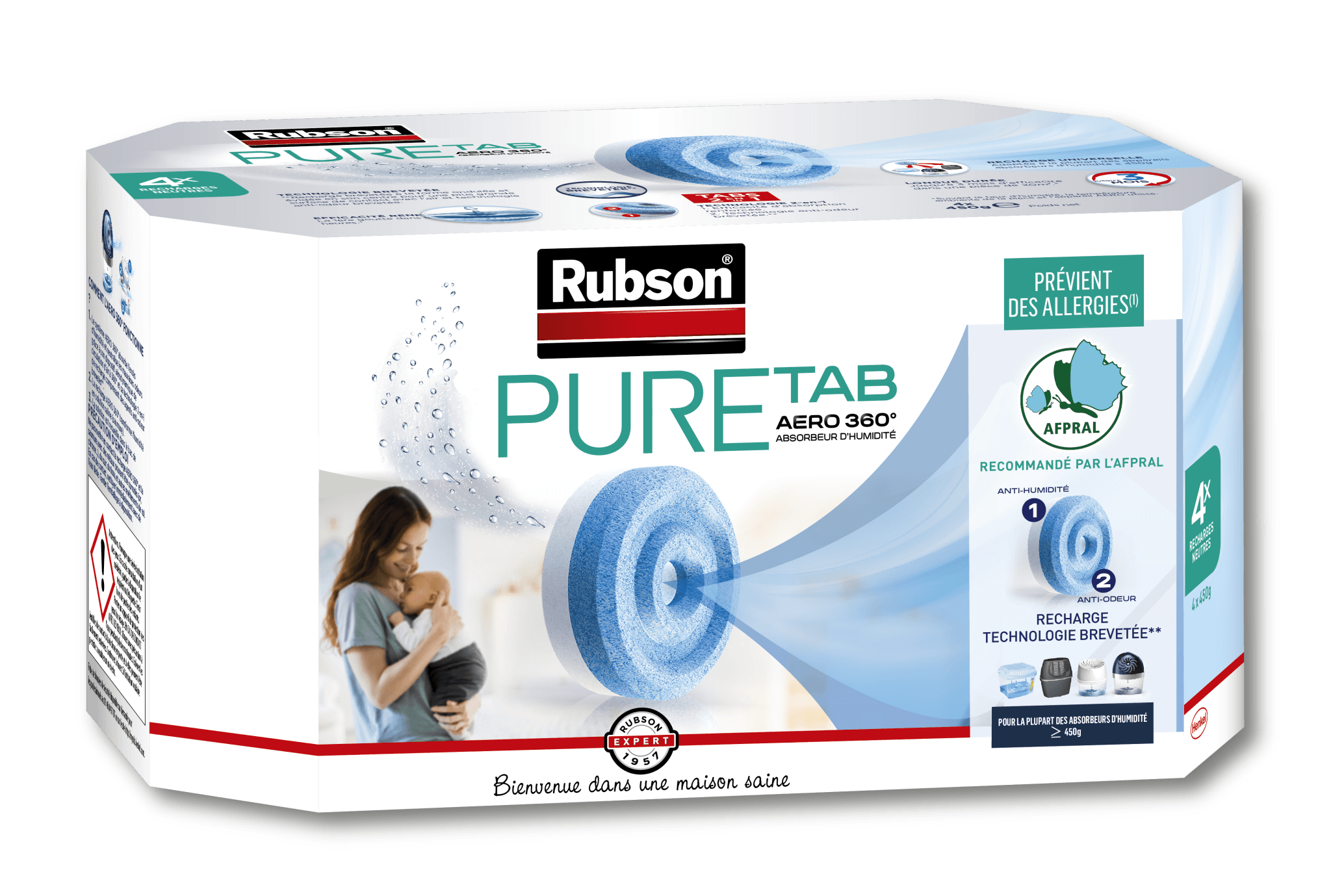 Tablettes Ultra-Absorbantes Absorbeur Humidité Lot de 4 RUBSON - Image 3