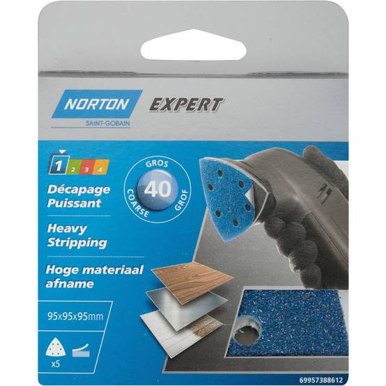 Patins Triangle Auto-agrippants Grain 40 95mm - NORTON - Image 2