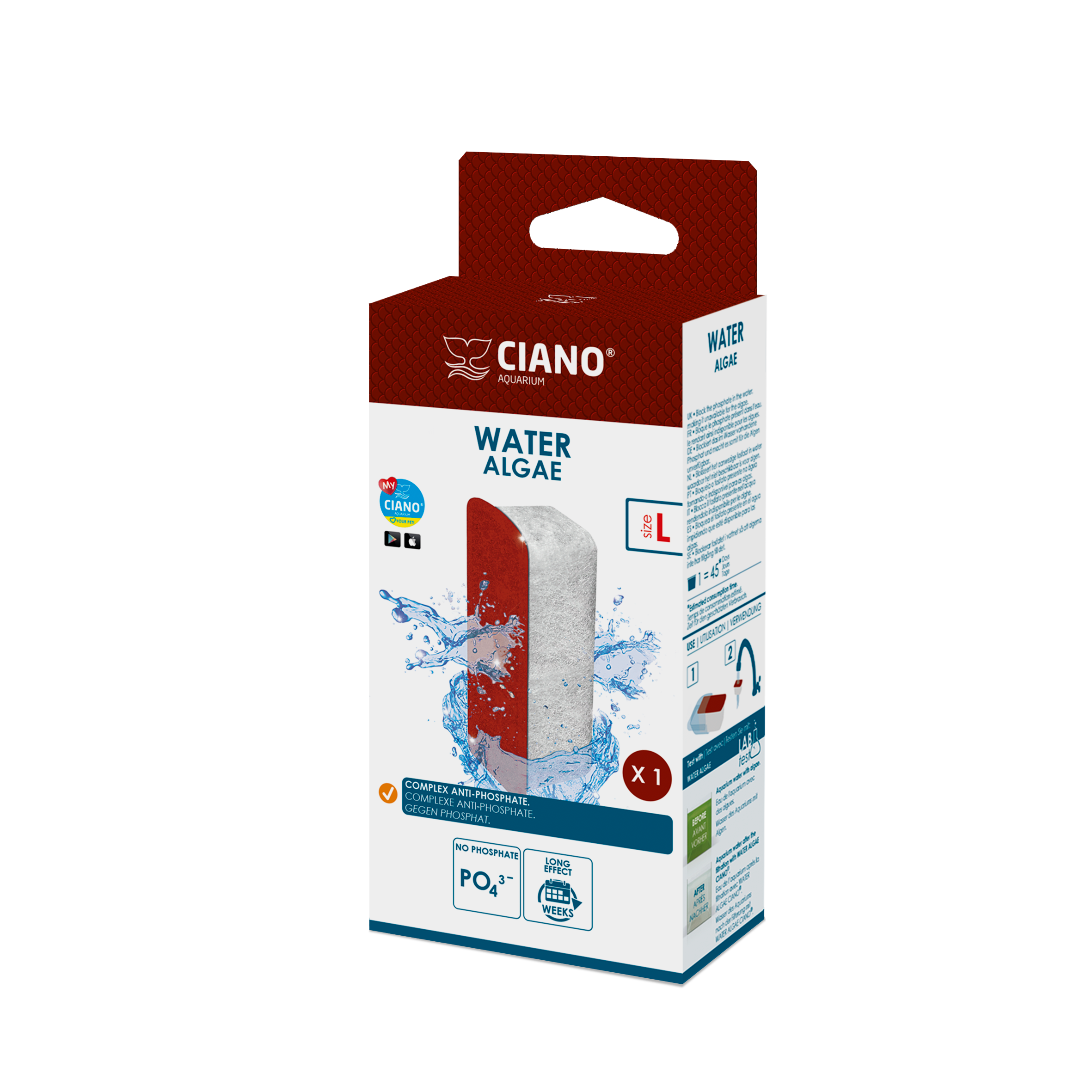 Ciano - Cartouche Stopalgae taille L pour filtre d'aquarium