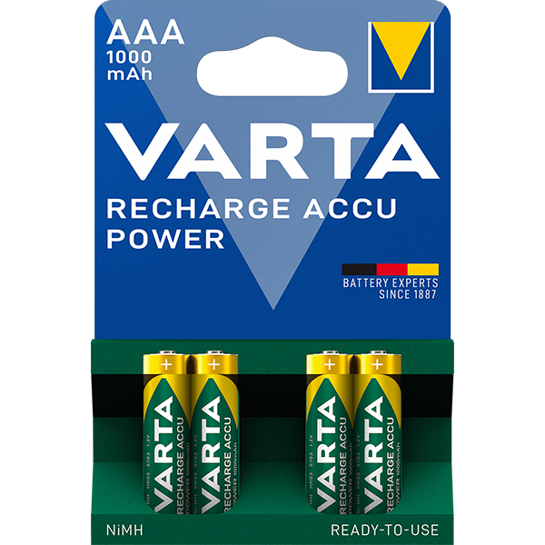 Piles rechargeables AAA 1000 mAh Accu Power x 4 - VARTA