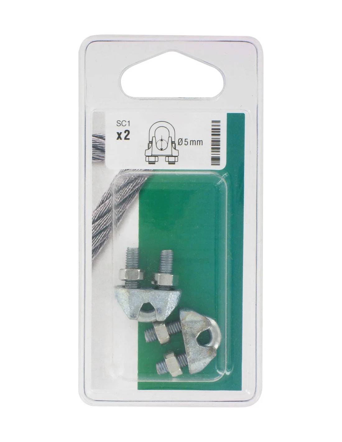 Etrier Serre-cable Acier Ø 5 mm 2 pièces